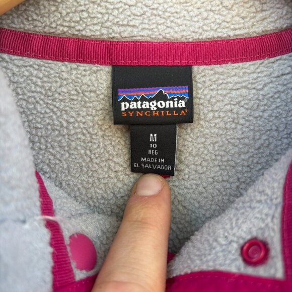 Patagonia Lightweight Synchilla SnapT Pullover Girls Medium Drifter Grey Outdoor - Picture 3 of 9